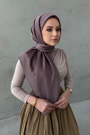 شال طوسی زنانه ابریشم Byedauzunlar - کد 933899355