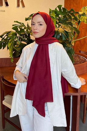 شال زرشکی زنانه پنبه ای lamelif - کد 933899958