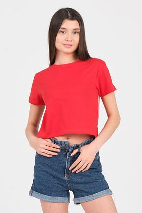 تیشرت قرمز زنانه کراپ As Collection - کد 825582898
