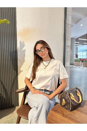 تیشرت سفید زنانه گشاد Cherry Lane - کد 933972164