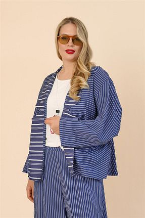 کت سایز بزرگ سرمه ای زنانه ویسکون Zedd+ Plus - کد 933985179