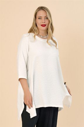تونیک سایز بزرگ نباتی زنانه پلی استر Zedd+ Plus - کد 933986015
