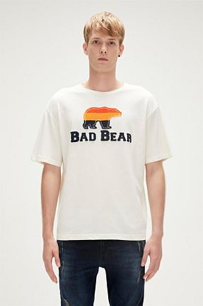 تیشرت اسپرت سفید مردانه Fitted Bad Bear - کد 683254683