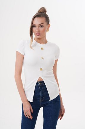 بلوز سفید زنانه ساده Laressi - کد 933995332