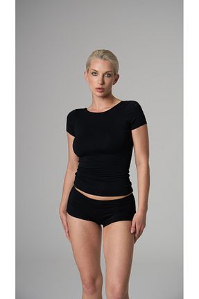 تیشرت مشکی زنانه اسلیم فیت LE POLE - کد 933996447