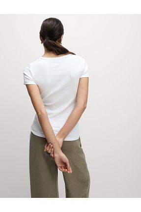 تیشرت سفید زنانه رگولار Marks & Spencer - کد 934008245