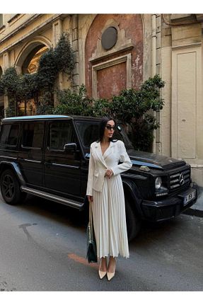 لباس سفید زنانه بافتنی guller tekstil - کد 934009281