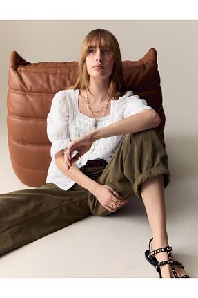 بلوز سفید زنانه ساده Marks & Spencer - کد 934021332