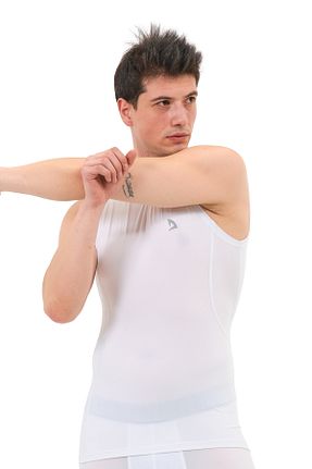 بادی اسپرت سفید مردانه الاستین DOMİN SPOR - کد 934006952