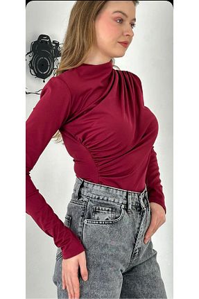 بلوز قهوه ای زنانه ساده PEKA - کد 934026495