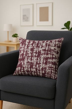 کوسن و روکش کوسن زرشکی پنبه ای Rell Home - کد 889579008
