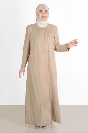 مانتو بلند حجاب قهوه ای زنانه Alvina - کد 869458063