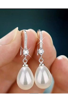 گوشواره مروارید طوسی مروارید فرهنگی aksesuar ruhu - کد 929174160