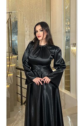 لباس مجلسی حجاب مشکی زنانه ساتن PERADO - کد 921145092