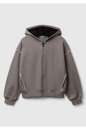 سوئیشرت طوسی بچه گانه ساده United Colors of Benetton - کد 934100622