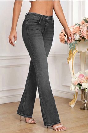 شلوار جین طوسی زنانه پاچه اسپانیولی CEDY DENIM - کد 886694570
