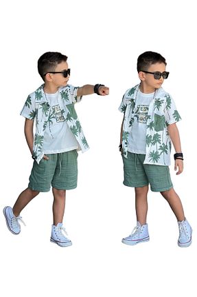 ست بالاتنه و پائین تنه سبز بچه گانه بافتنی RAPAPA - کد 932630334