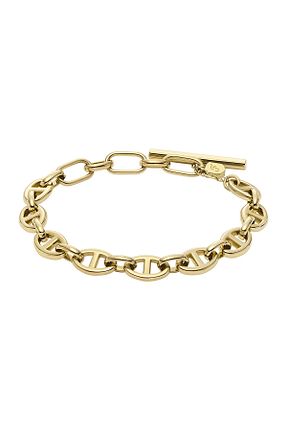 دستبند استیل (فولاد) طلائی زنانه استیل (فولاد) Fossil - کد 850004087
