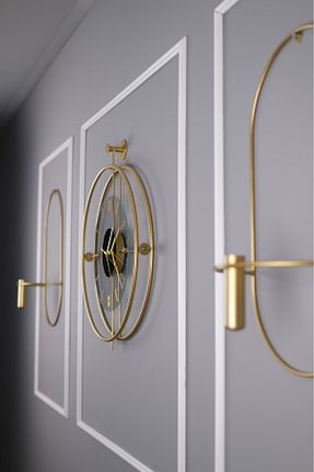 ساعت دیواری زرد 50 x 60 MetaQuartz Aksesuar - کد 788343821