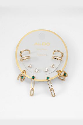 گوشواره استیل (فولاد) سبز زنانه روکش طلا Aldo - کد 934114597