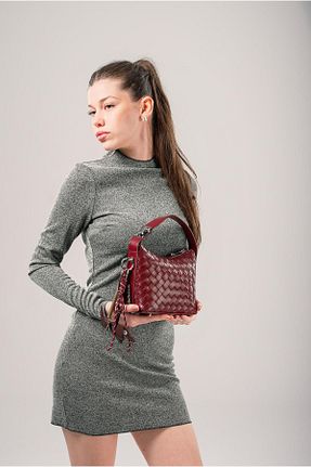 کیف دوشی زرشکی زنانه پلی استر ÇÇS - کد 934117390