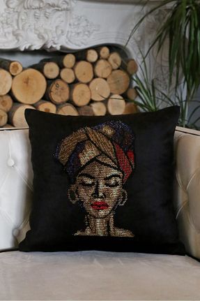 کوسن و روکش کوسن مشکی مخمل RICH GLAM HOME - کد 933320413