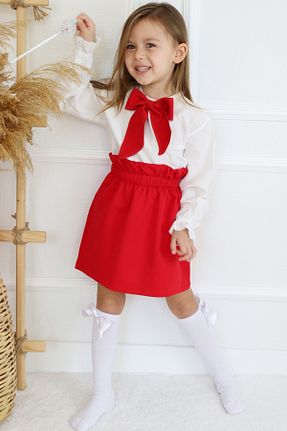 ست بالاتنه و پائین تنه قرمز بچه گانه بافتنی Parla Kids - کد 680139466