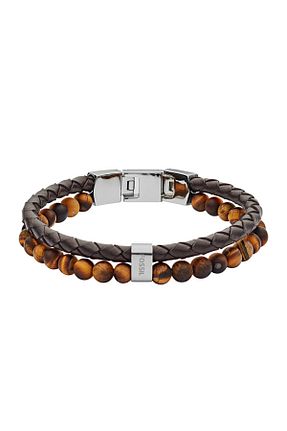 دستبند استیل (فولاد) قهوه ای مردانه استیل (فولاد) Fossil - کد 36498459