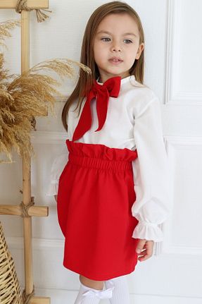 ست بالاتنه و پائین تنه قرمز بچه گانه بافتنی Parla Kids - کد 680139466