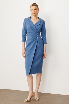 لباس آبی زنانه بافتنی Moda İlgi - کد 934146348