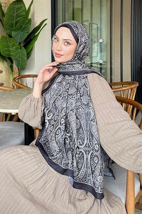 شال قهوه ای زنانه پنبه ای lamelif - کد 934134432