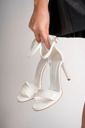 کفش مجلسی سفید زنانه پاشنه نازک Lölük Moda - کد 827973316