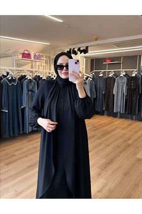 مانتو بلند حجاب مشکی زنانه OlaLady - کد 898695021