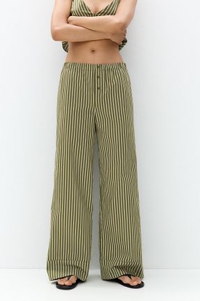 شلوار سبز زنانه پنبه ای Pull & Bear - کد 934172756
