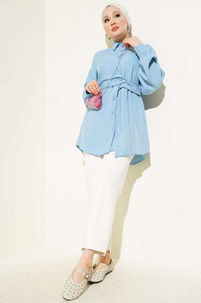پیراهن حجاب آبی زنانه رگولار YAZGI MODA - کد 933362857