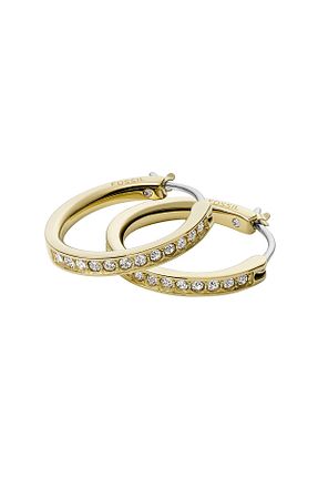 گوشواره استیل (فولاد) طلائی زنانه استیل (فولاد) Fossil - کد 816177085