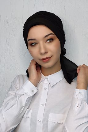 شال مشکی زنانه پنبه ای Moda Mevsimi - کد 64963144