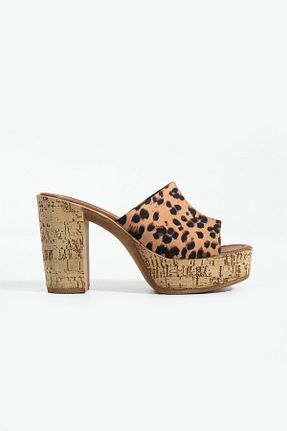 دمپائی قهوه ای زنانه پاشنه پلتفرم Gökçe Shoes - کد 934197523