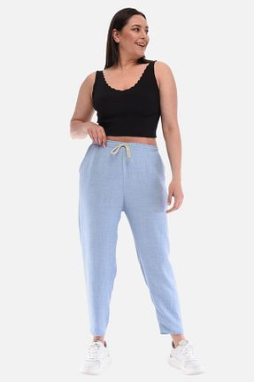 شلوار سایز بزرگ آبی زنانه پلی استر CEDY DENIM - کد 692161133