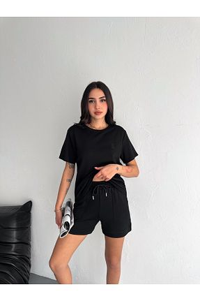 ست بالاتنه و پائین تنه مشکی زنانه بافت winmoda - کد 934174257