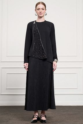 ست بالاتنه و پائین تنه حجاب مشکی زنانه رگولار Nuss - کد 934175514