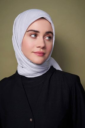 روسری طوسی پلی استر Moda Mevsimi - کد 878123508