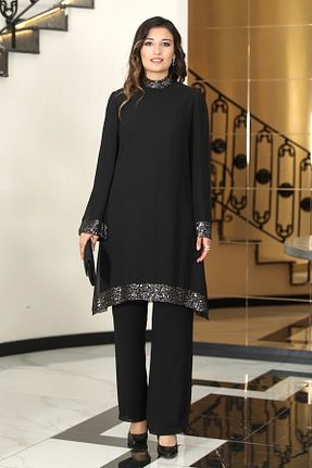 ست بالاتنه و پائین تنه حجاب مشکی زنانه Çan ELBENMODA - کد 844124889