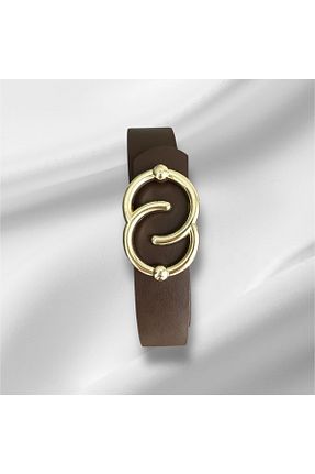 کمربند قهوه ای زنانه چرم مصنوعی GÜÇLÜ TASARIM - کد 934219815