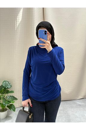 تونیک حجاب سرمه ای زنانه مخلوط پلی استر NİSUM MODA - کد 935157383