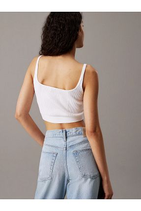 تیشرت سفید زنانه یقه U Calvin Klein - کد 935497773