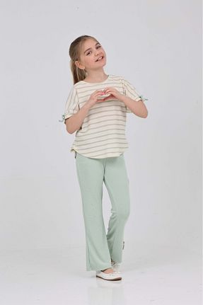 ست بالاتنه و پائین تنه فیروزه ای بچه گانه بافتنی junior baby kids - کد 937559665
