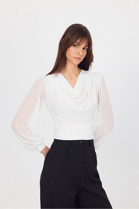 بلوز سفید زنانه ساده Rays - کد 934255593