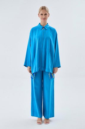 ست بالاتنه و پائین تنه حجاب فیروزه ای رگولار Zühre - کد 934248340