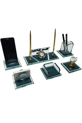 ست رومیزی اداری طلائی Sentez Masa Üstü İsimlik - کد 806538690